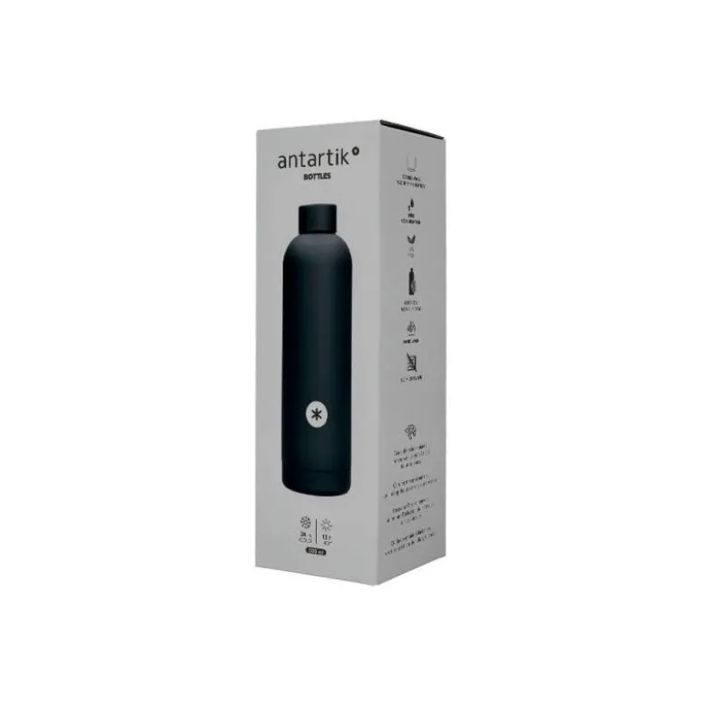 BOTELLA PORTALIQUIDOS ANTARTIK ISOTERMICA ACERO INOXIDABLE LIBRE DE BPA COLOR NEGRO 500 ML