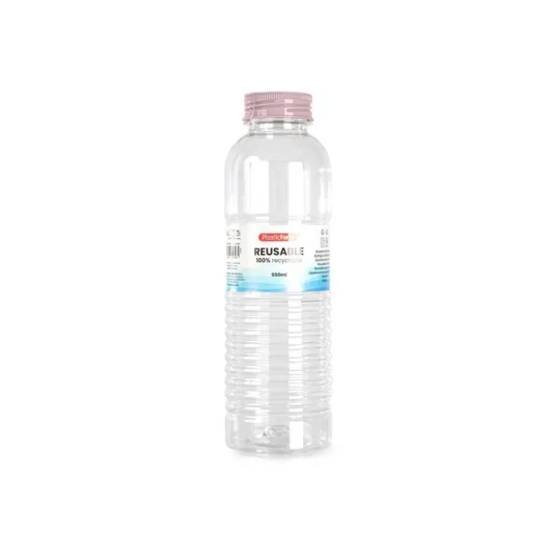 BOTELLA PORTALIQUIDOS PLASTICFORTE RIO PLASTICO RECICLABLE 100% TRANSPARENTE 550 ML