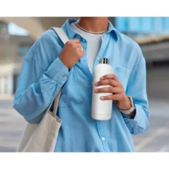 BOTELLA PORTALIQUIDOS ANTARTIK ISOTERMICA ACERO INOXIDABLE LIBRE DE BPA COLOR BLANCO 500 ML