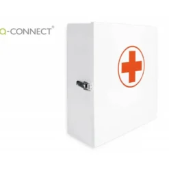 BOTIQUIN Q-CONNECT METALICO 4 COMPARTIMENTOS VACIO PRIMEROS AUXILIOS 330X360X120 MM