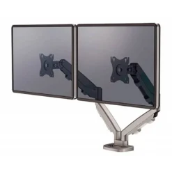 BRAZO PARA MONITOR FELLOWES SERIE EPPA AJUSTABLE ALTURA 2 PANTALLAS NORMATIVA VESA HASTA 10 KG COLOR PLATA
