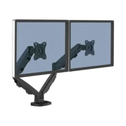 BRAZO PARA MONITOR FELLOWES SERIE EPPA AJUSTABLE ALTURA 2 PANTALLAS NORMATIVA VESA HASTA 10 KG NEGRO