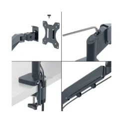 BRAZO PARA MONITOR LEITZ ERGO SPACESAVING DUAL GRIS OSCURO