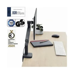 BRAZO PARA MONITOR LEITZ ERGO SPACESAVING GRIS OSCURO