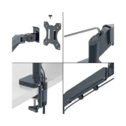 BRAZO PARA MONITOR LEITZ ERGO SPACESAVING GRIS OSCURO