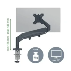 BRAZO PARA MONITOR LEITZ ERGO SPACESAVING GRIS OSCURO