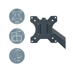 BRAZO PARA MONITOR LEITZ ERGO SPACESAVING GRIS OSCURO