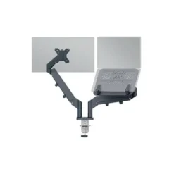 BRAZO PARA MONITOR Y PORTATIL LEITZ ERGO SPACESAVING DUAL GRIS OSCURO
