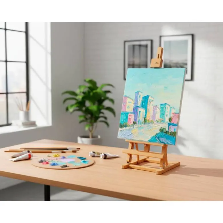 CABALLETE PINTOR DE SOBREMESA LIDERPAPEL MADERA DE PINO BARNIZADO 80X27,5X30 CM CERTIFICADO FSC