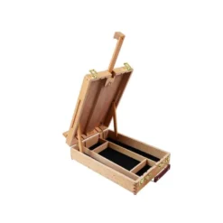 CABALLETE PINTOR DE SOBREMESA LIDERPAPEL MADERA DE HAYA BARNIZADO CON MALETIN 39X26X13CM CERTIFICADO FSC