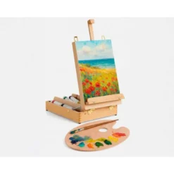 CABALLETE PINTOR DE SOBREMESA LIDERPAPEL MADERA DE HAYA BARNIZADO CON MALETIN 39X26X13CM CERTIFICADO FSC
