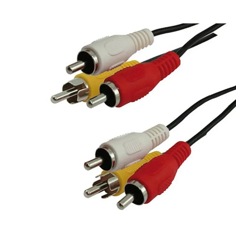Cable RCA marca Mediarange longitud 3 metros audio y video 2 conectores