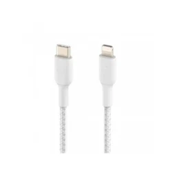CABLE TRENZADO BELKIN CAA004BT1MWH USB-C A LIGHTNING BOOST CHARGE LARGO 1 M COLOR BLANCO