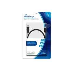 CABLE USB 3.1 TIPO C A USB 3.0 TIPO A MEDIARANGE LONGITUD DEL CABLE 1.2 MT NEGRO