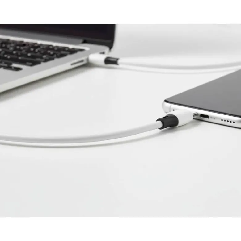 CABLE USB-C A APPLE Q-CONNECT PVC LONGITUD 2M BLANCO