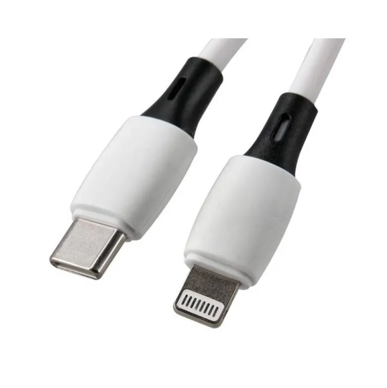 CABLE USB-C A APPLE Q-CONNECT PVC LONGITUD 2M BLANCO