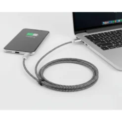 CABLE USB-C A USB-A Q-CONNECT NAILON LONGITUD 1M BLANCO