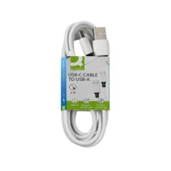 CABLE USB-C A USB-A Q-CONNECT PVC LONGITUD 1M BLANCO