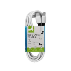 CABLE USB-C A USB-C Q-CONNECT PVC LONGITUD 3M BLANCO