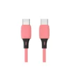 CABLE USB-C A USB-C Q-CONNECT PVC LONGITUD 2M ROSA