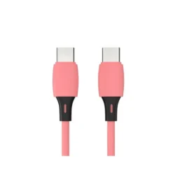CABLE USB-C A USB-C Q-CONNECT PVC LONGITUD 2M ROSA