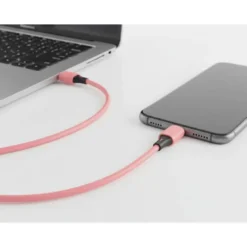 CABLE USB-C A USB-C Q-CONNECT PVC LONGITUD 2M ROSA