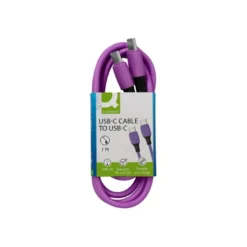 CABLE USB-C A USB-C Q-CONNECT PVC LONGITUD 1M MORADO
