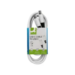 CABLE USB-C A USB-C Q-CONNECT PVC LONGITUD 1M BLANCO