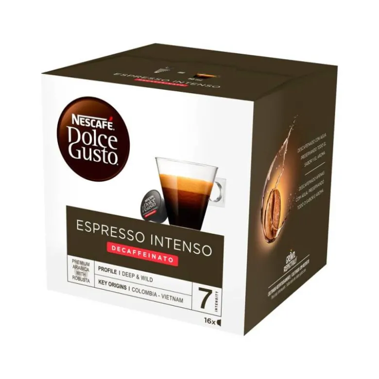 CAFE DOLCE GUSTO ESPRESSO INTENSO DESCAFEINADO INTENSIDAD 7 MONODOSIS CAJA DE 16 UNIDADES