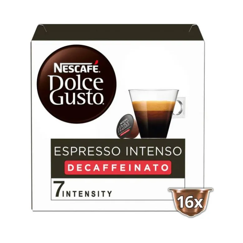 CAFE DOLCE GUSTO ESPRESSO INTENSO DESCAFEINADO INTENSIDAD 7 MONODOSIS CAJA DE 16 UNIDADES