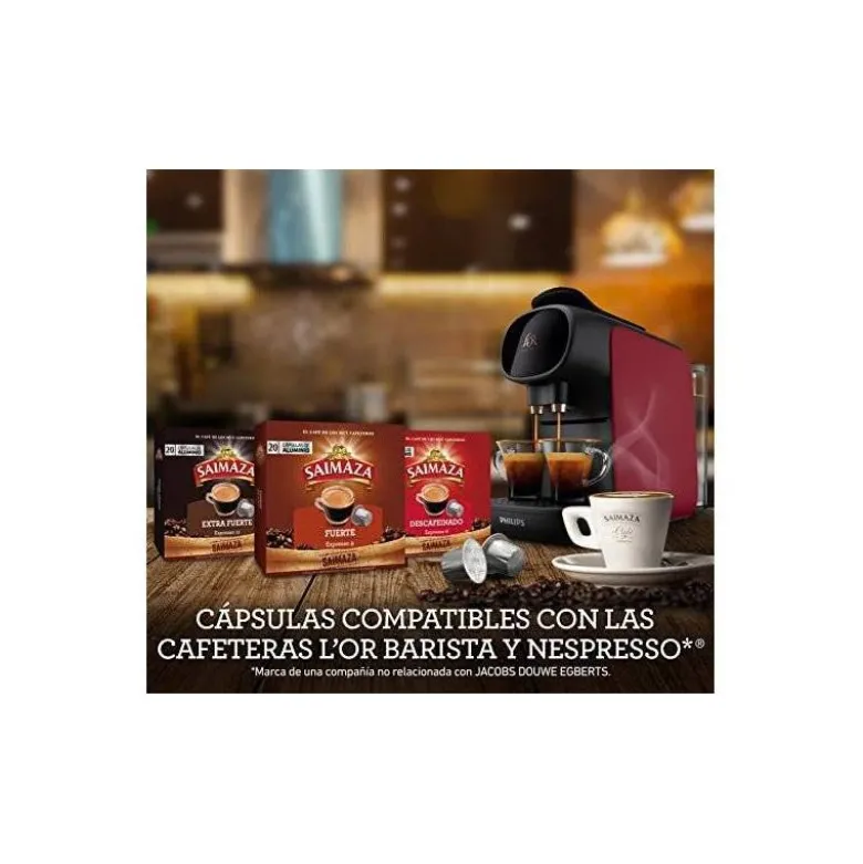 CAFE SAIMAZA EXTRA FUERTE ESPRESSO INTENSIDAD 11 CAJA DE 20 CAPSULAS COMPATIBLE NESPRESSO