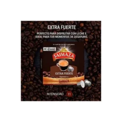 CAFE SAIMAZA EXTRA FUERTE ESPRESSO INTENSIDAD 11 CAJA DE 20 CAPSULAS COMPATIBLE NESPRESSO