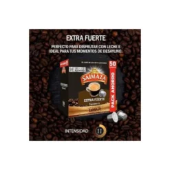 CAFE SAIMAZA EXTRA FUERTE ESPRESSO INTENSIDAD 11 CAJA DE 50 CAPSULAS COMPATIBLE NESPRESSO
