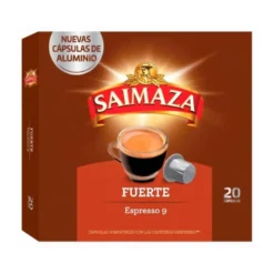 CAFE SAIMAZA FUERTE ESPRESSO INTENSIDAD 9 CAJA DE 20 CAPSULAS COMPATIBLE NESPRESSO