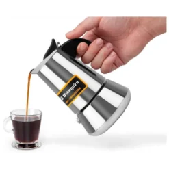 CAFETERA ITALIANA ORBEGOZO ACERO INOXIDABLE 4 TAZAS APTA PARA TODO TIPO DE COCINAS