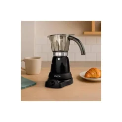 CAFETERA JOCCA ITALIANA ELECTRICA CAPACIDAD 6 TAZAS JARRA TRANSPARENTE SIN CABLES 220-240V COLOR NEGRO
