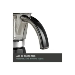CAFETERA JOCCA ITALIANA ELECTRICA CAPACIDAD 6 TAZAS JARRA TRANSPARENTE SIN CABLES 220-240V COLOR NEGRO