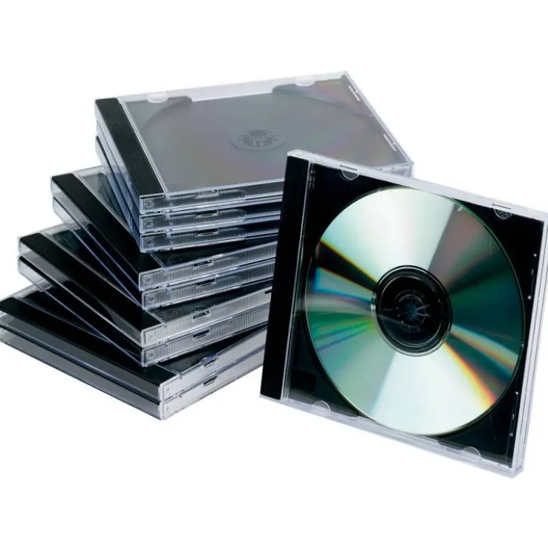 Caja de CD/DVD marca Q-Connect. Caja 10 ud.