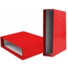 CAJA ARCHIVADOR LIDERPAPEL DE PALANCA CARTON FOLIO DOCUMENTA LOMO 75MM COLOR ROJO