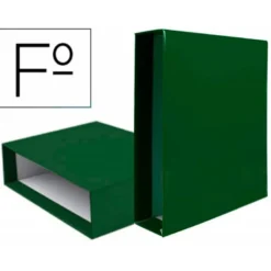 CAJA ARCHIVADOR LIDERPAPEL DE PALANCA CARTON FOLIO DOCUMENTA LOMO 75MM COLOR VERDE