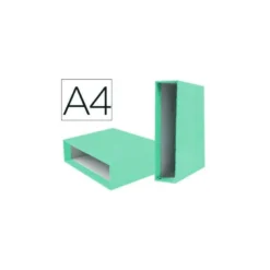 Caja archivador Liderpapel lomo 75 mm VERDE CLARO