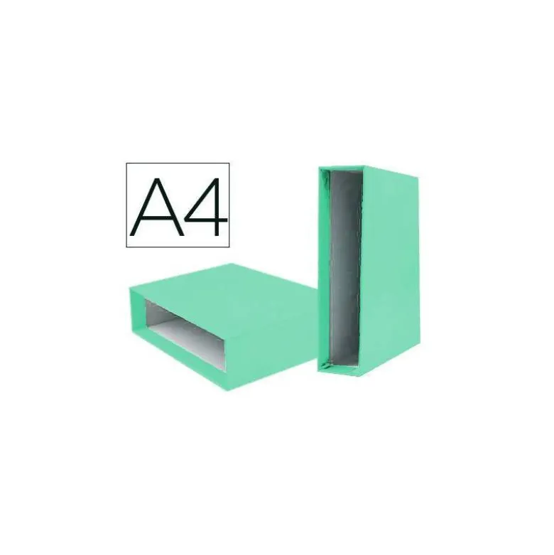 Caja archivador Liderpapel lomo 75 mm VERDE CLARO