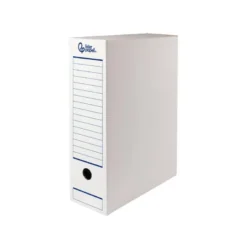 CAJA ARCHIVO DEFINITIVO AUTOMATICA LIDERPAPEL DIN A4 CARTON RECICLADO 325G/M2 LOMO 100 MM BLANCO 360X100X255MM