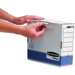 CAJA ARCHIVO DEFINITIVO FELLOWES CARTON RECICLADO DIN A4 100 MM COLOR AZUL