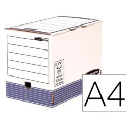 CAJA ARCHIVO DEFINITIVO FELLOWES CARTON RECICLADO DIN A4 200 MM COLOR AZUL