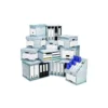 CAJA ARCHIVO DEFINITIVO FELLOWES A4 CARTON RECICLADO 100% LOMO 150 MM MONTAJE AUTOMATICO COLOR AZUL