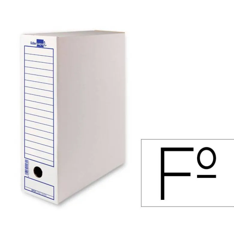 CAJA ARCHIVO DEFINITIVO LIDERPAPEL ECOUSE CARTON 100% RECICLADO 104 FOLIO 365X251X100MM 325G/M2