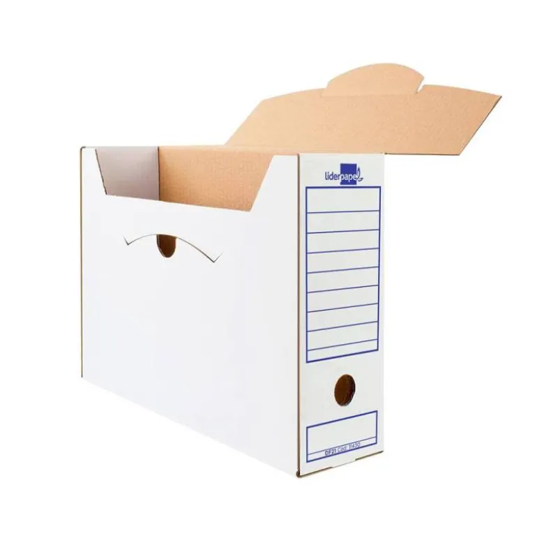 CAJA ARCHIVO DEFINITIVO LIDERPAPEL ECOUSE CARTON 100% RECICLADO 104 FOLIO 365X251X100MM 325G/M2
