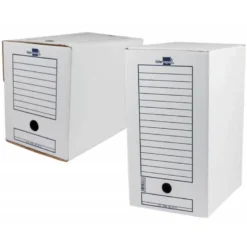 CAJA ARCHIVO DEFINITIVO LIDERPAPEL ECOUSE CARTON 100% RECICLADO FOLIO DOBLE ANCHO 367X251X200MM 325G/M2