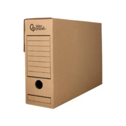 CAJA ARCHIVO DEFINITIVO LIDERPAPEL FOLIO CARTON RECICLADO 325G/M2 LOMO 100 MM KRAFT 365X100X251 MM